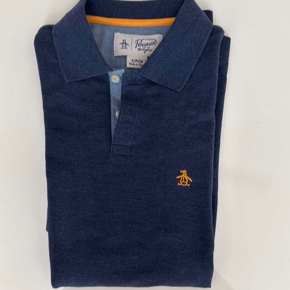 Original Penguin Blue Polo with Gold Emblem